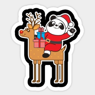 Panda Santa Sticker